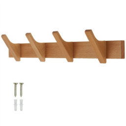 Keypak 4 Hook Coat Rack  Wall Mounted Scandinavian 46Cm Clothes Hanger For Hallways, Bedrooms, Bathrooms - thumbnail 1