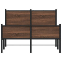 Berkfield Metal Bed Frame Without Mattress Brown Oak 120X200 Cm - thumbnail 5
