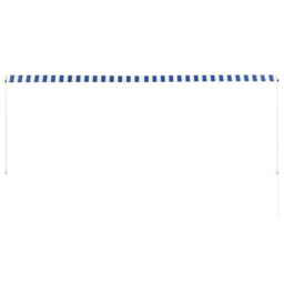 Berkfield Retractable Awning 350X150 Cm Blue And White - thumbnail 4