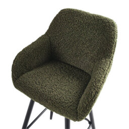Beliani Set Of 2 Bar Chairs Casmalia Boucle Dark Green - thumbnail 7