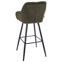 Beliani Set Of 2 Bar Chairs Casmalia Boucle Dark Green - thumbnail 5