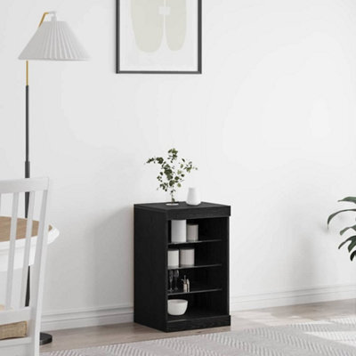 Berkfield Sideboard With Led Lights Black Oak 41X37X67 Cm - image 1
