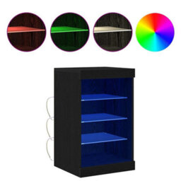 Berkfield Sideboard With Led Lights Black Oak 41X37X67 Cm - thumbnail 4