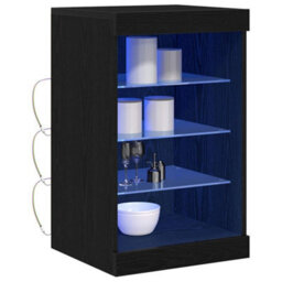 Berkfield Sideboard With Led Lights Black Oak 41X37X67 Cm - thumbnail 3