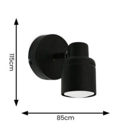 Valuelights Benton Black Plug In Wall Spotlight And Bulb - thumbnail 8