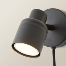 Valuelights Benton Black Plug In Wall Spotlight And Bulb - thumbnail 4