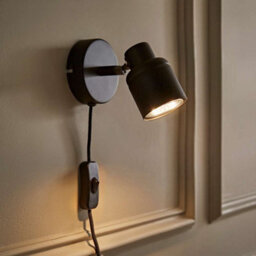Valuelights Benton Black Plug In Wall Spotlight And Bulb - thumbnail 5