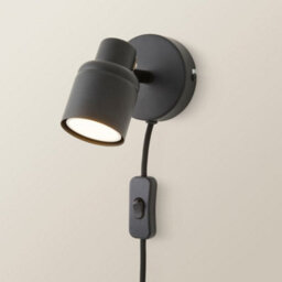 Valuelights Benton Black Plug In Wall Spotlight And Bulb - thumbnail 6