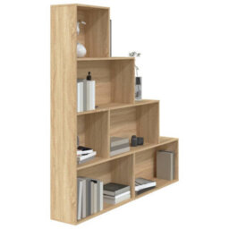 Berkfield Book Cabinet/room Divider Sonoma Oak 155X24X160 Cm Engineered Wood - thumbnail 4