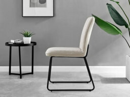 Furniturebox Uk Novara 100Cm Oak Veneer Top Black Leg Round Dining Table & 4 Taupe Halley Chairs - thumbnail 9