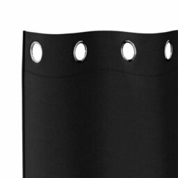 Walplus Curtains With Curtains 2 Pcs Black 260X140Cm Polyester - thumbnail 5