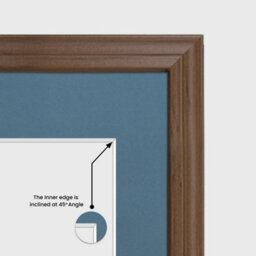 AK Frames 16X8 Walnut Classic Multi Photo Frame With Pompadour Mount - Holds 3 Apertures (3X) 7X5 Photos - thumbnail 7