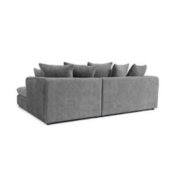 Abakus Direct Lucas Water Repellent Velvet Chenille Left Facing Corner Sofa In Graphite - thumbnail 4