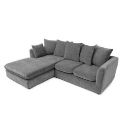 Abakus Direct Lucas Water Repellent Velvet Chenille Left Facing Corner Sofa In Graphite - thumbnail 3