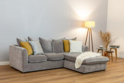 Abakus Direct Lucas Water Repellent Velvet Chenille Left Facing Corner Sofa In Graphite - thumbnail 8