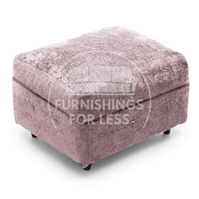 Furnishings For Less UK Monaco Soft Chenille Fabric Pink Footstool Sofa Accessory