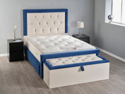 Divan Base Direct Alioth Ottoman Storage Box 5Ft King - Plush Velvet Cream + Marine - thumbnail 7