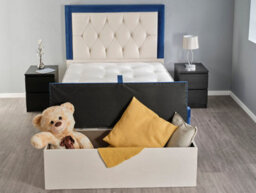 Divan Base Direct Alioth Ottoman Storage Box 5Ft King - Plush Velvet Cream + Marine - thumbnail 6