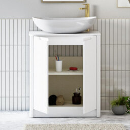 Royal Bathrooms Avenza 600mm Matt White Floor Standing Bathroom Vanity Unit 2 Door With Cesar Basin - thumbnail 5