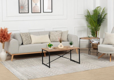 Livabliss Roma-Modern Grey Off-White Charcoal Living Dining Bedroom Rug 60 X 90 Cm Easy Care, Non Shedding - image 1