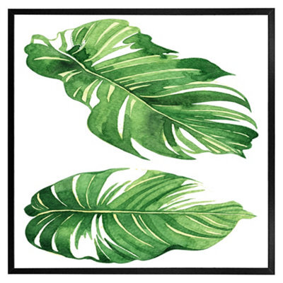 "Andrew Lee Twin Botanical Leaves (Picutre Frame) / 20X20"" / Brown" - image 1