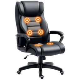 Black 6 Points Vibration Massage Executive Ergonomic Office Chair - thumbnail 5