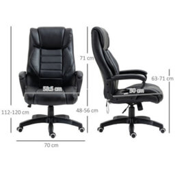 Black 6 Points Vibration Massage Executive Ergonomic Office Chair - thumbnail 2
