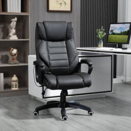 Black 6 Points Vibration Massage Executive Ergonomic Office Chair - thumbnail 4