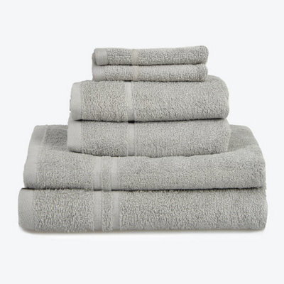Allure Bath Fashions Hotel Essentials Cotton 6 Piece Towel Set - Silver - image 1
