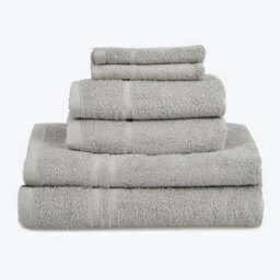 Allure Bath Fashions Hotel Essentials Cotton 6 Piece Towel Set - Silver