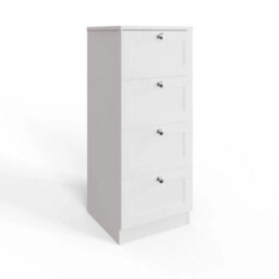 Matt White 4 Drawer Chest Panelled Front Deep Storage Modern Cabinet - thumbnail 5