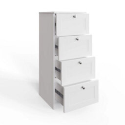 Matt White 4 Drawer Chest Panelled Front Deep Storage Modern Cabinet - thumbnail 3