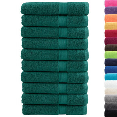 Berkfield Durable Premium Sauna Towels Solund 10 Pcs Green 80X200 Cm 600 Gsm