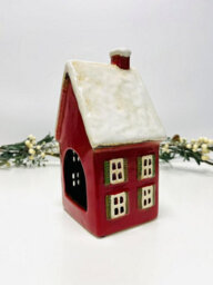 My Square Mile Tealight Candle Holder Housewarming Gift Cottage Ceramic Village Pottery House Ornament (Christmas House (23Cm)) - thumbnail 3