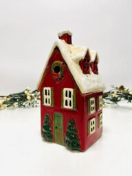 My Square Mile Tealight Candle Holder Housewarming Gift Cottage Ceramic Village Pottery House Ornament (Christmas House (23Cm)) - thumbnail 1