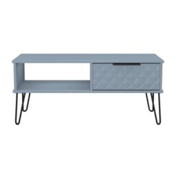 Anzio Matt Denim Blue 1 Drawer Non-Extendable Coffee Table (H)925mm (W)407mm (D)410mm - thumbnail 2