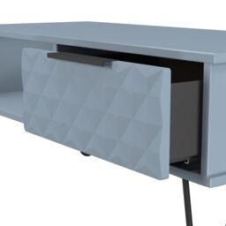 Anzio Matt Denim Blue 1 Drawer Non-Extendable Coffee Table (H)925mm (W)407mm (D)410mm - thumbnail 6