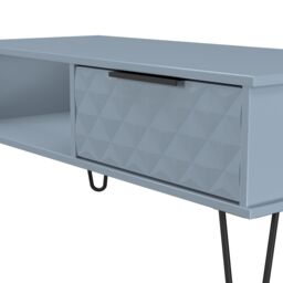 Anzio Matt Denim Blue 1 Drawer Non-Extendable Coffee Table (H)925mm (W)407mm (D)410mm - thumbnail 5