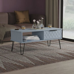 Anzio Matt Denim Blue 1 Drawer Non-Extendable Coffee Table (H)925mm (W)407mm (D)410mm - thumbnail 1