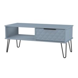 Anzio Matt Denim Blue 1 Drawer Non-Extendable Coffee Table (H)925mm (W)407mm (D)410mm - thumbnail 3