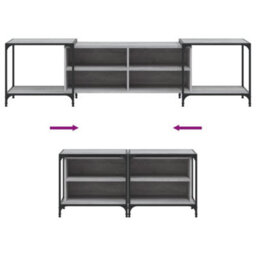 Berkfield Industrial Tv Cabinet Grey Sonoma 203X37X50 Cm Engineered Wood - thumbnail 7