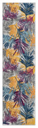 San Marino Modern Living Room Area Rug - Low Pile Leaf Design Muti Coloured 60Cm X 220Cm - thumbnail 1