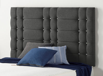 Somnior Beds Somnior  3Ft Bliss Single 32 Inches Tweed Charcoal Headboard With Wooden Struts