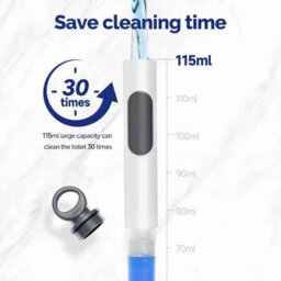 Water Spray Silicone Toilet Brush  40Cm Long Handle, Refillable Tpr Brush With Wall Mount - thumbnail 7