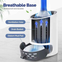 Water Spray Silicone Toilet Brush  40Cm Long Handle, Refillable Tpr Brush With Wall Mount - thumbnail 4