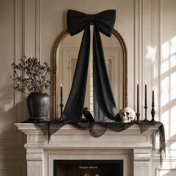 Amorly 48In Oversized Giant Black Bow, Gothic Hanging Decor For Halloween, Mantel, Entryway,wall,christmas Tree Topper & Party Decoration - thumbnail 7