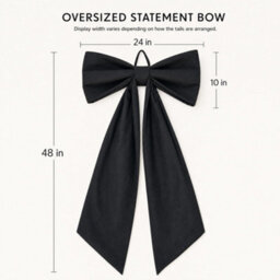 Amorly 48In Oversized Giant Black Bow, Gothic Hanging Decor For Halloween, Mantel, Entryway,wall,christmas Tree Topper & Party Decoration - thumbnail 6