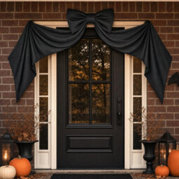 Amorly 48In Oversized Giant Black Bow, Gothic Hanging Decor For Halloween, Mantel, Entryway,wall,christmas Tree Topper & Party Decoration - thumbnail 3