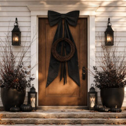Amorly 48In Oversized Giant Black Bow, Gothic Hanging Decor For Halloween, Mantel, Entryway,wall,christmas Tree Topper & Party Decoration - thumbnail 9