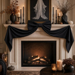 Amorly 48In Oversized Giant Black Bow, Gothic Hanging Decor For Halloween, Mantel, Entryway,wall,christmas Tree Topper & Party Decoration - thumbnail 8